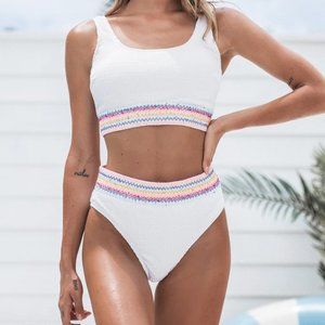 New w/tags Cupshe Rainbow Stitch Tank and Cheeky Bikini Size M